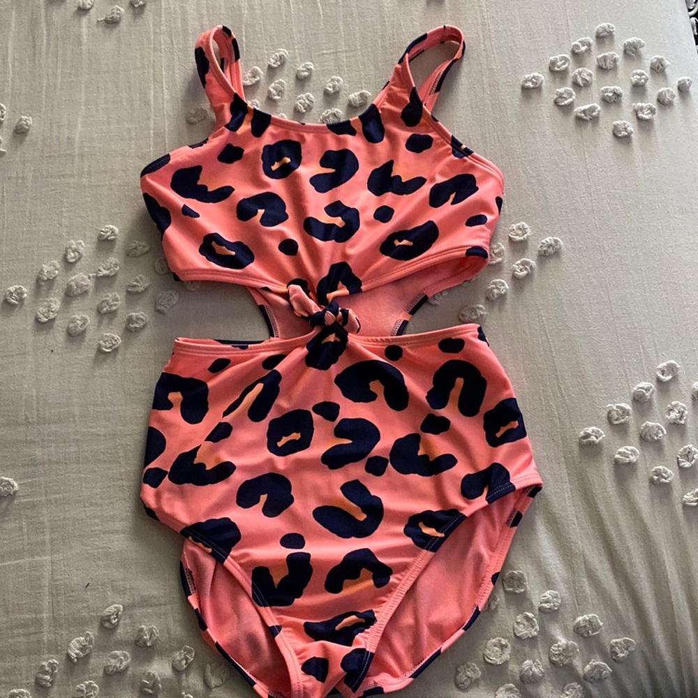 Girls one piece bathing suit with side cut outs